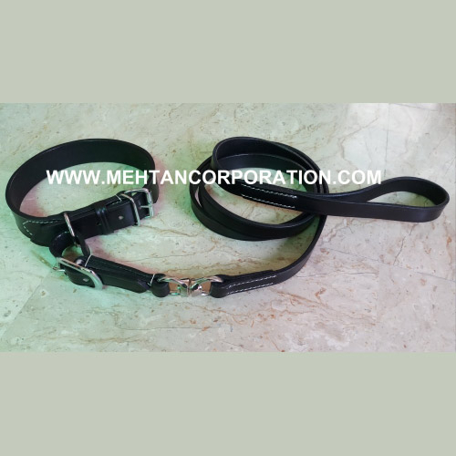 Black Leather Collar & Leash Set-orm-manufacturer